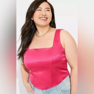 Pink Satin Torrid Corset Top
